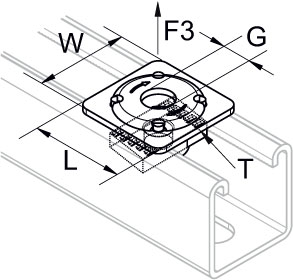 Kwikstrut 41 Klemblok QRN-SS  -  M10  RVS A4 detail 2